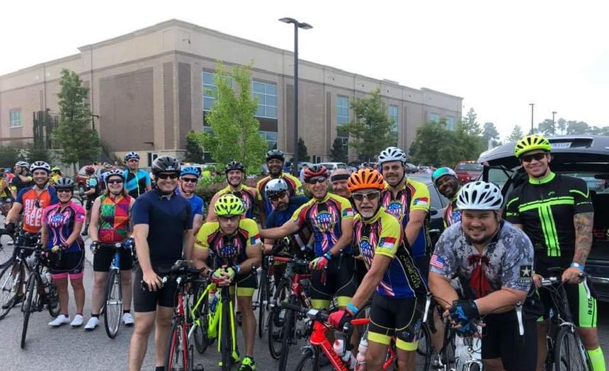 Cross Creek Cycling Club riders at the Five-O Memorial Ride in Raleigh, North Carolina